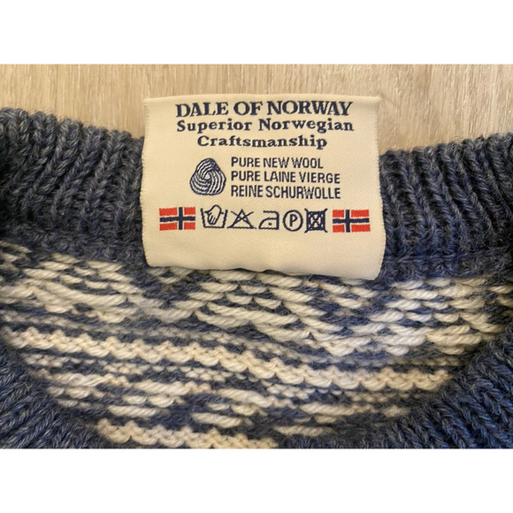 Vtg Dale of Norway Mens Cardigan Sweater XL Fair Isle New Wool Preppy Grandpa - Picture 7 of 14